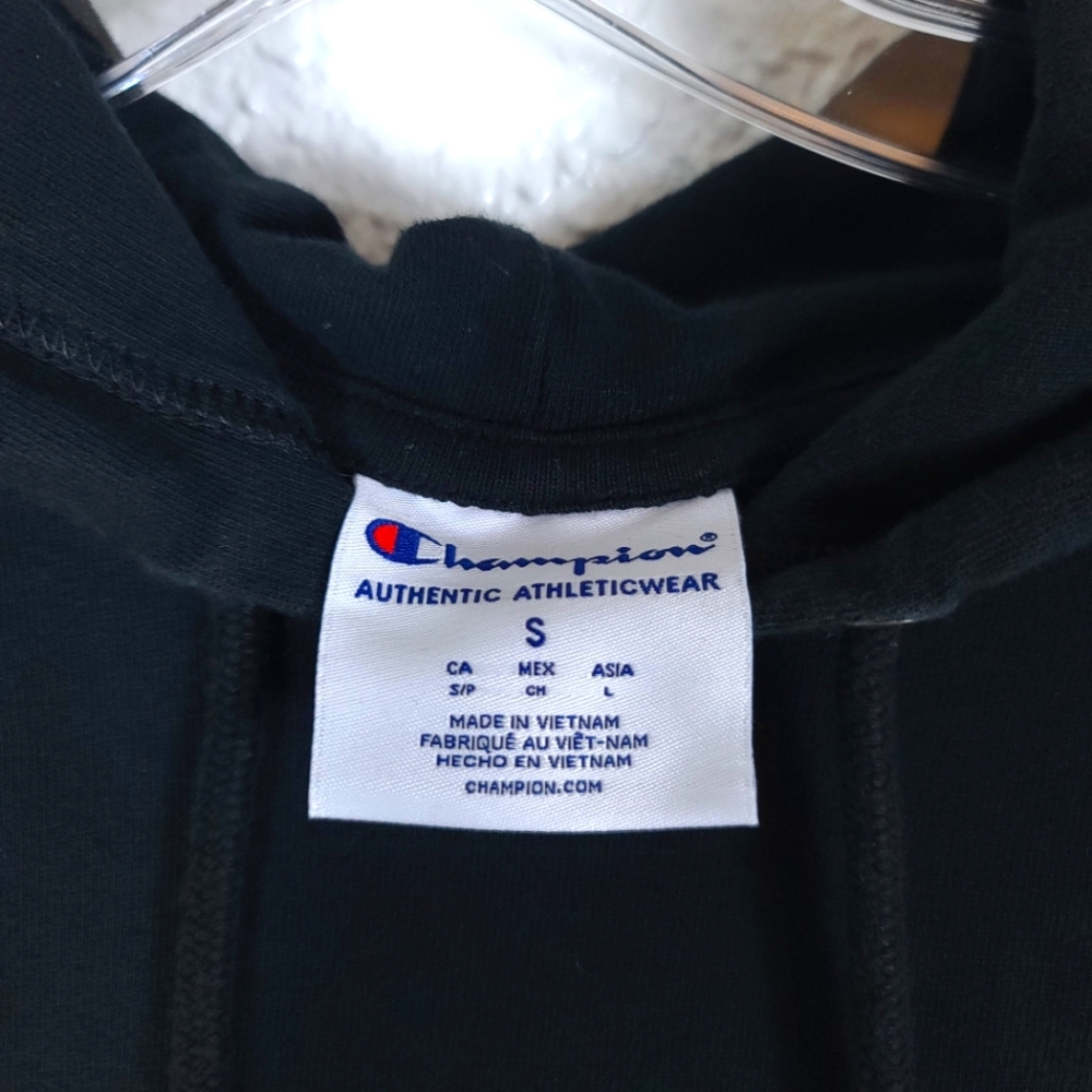 CHAMPION Graphic Sweatshirt Hoodie Black - Picture 3 of 7
